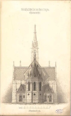 Dolmetsch, Heinrich; Reutlingen; Katharinenkirche - Ostseite (Ansicht)