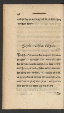 Johann Gottfried Eichhorn.
