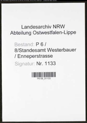 Heiratsregister Standesamt Hagen-Westerbauer