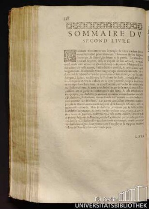Sommaire Du Second Livre.