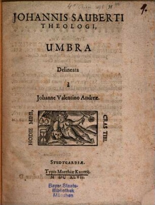 Johannis Sauberti theologi umbra