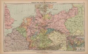 Deutsches Reich, Belgien und Niederlande, Staatenkarte, Thüringische Staaten im doppelten Maßstabe der Hauptkarte