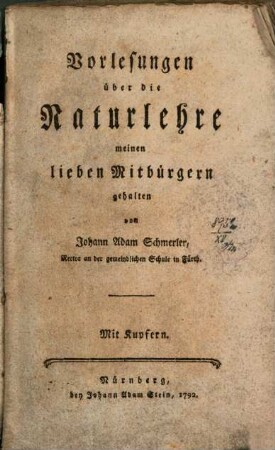 Vorlesungen über die Naturlehre