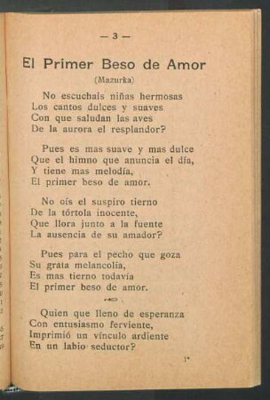 El primer beso de amor : (Mazurka)