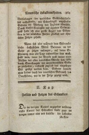 II. Kap. Zufälle und Folgen des Schankers.