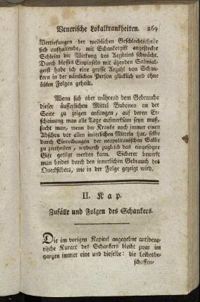 II. Kap. Zufälle und Folgen des Schankers.