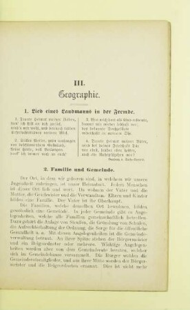 III. Geographie