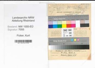 Entnazifizierung Kurt Ficker, geb. 22.05.1905 (Hilfsarbeiter)