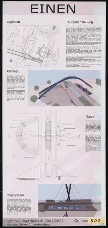 Unterquerung der Potsdamer Straße, Berlin Schinkelwettbewerb 2002: Lageplan, Grundriss, Ansicht, perspektivische Ansichten, Erläuterungen