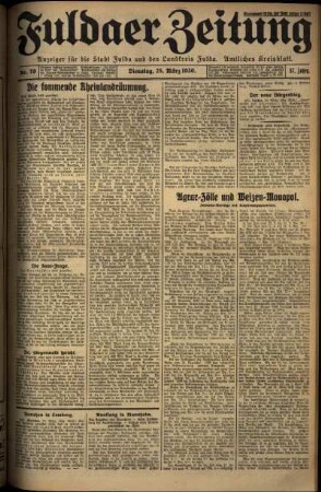 Ausgabe vom Dienstag, den 25. März 1930.
