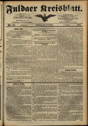 Ausgabe vom Dienstag, den 12. Oktober 1909.