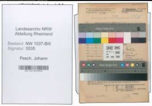Entnazifizierung Johann Pesch , geb. 15.11.1894 (Mechaniker)