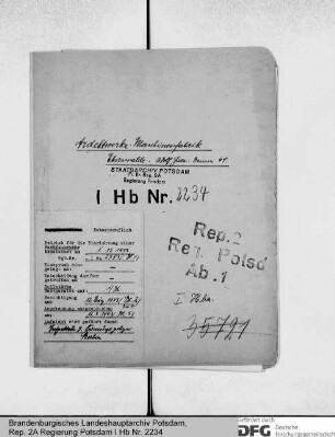 Werkfeuerwehr der Ardelt-Werke, Maschinenfabrik Eberswalde