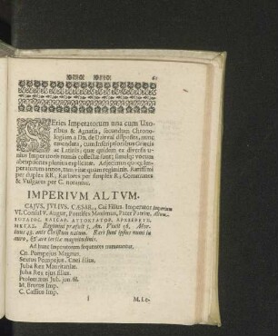 Series Imperatorum