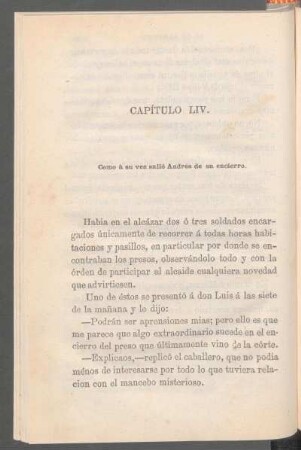 Capítulo LIV. - Cómo á su vez salió Andrés de su encierro.