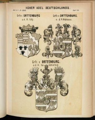 Taf. 59. Grfn. v. Orttenburg a. d. H. Cilly. - Grfn. v. Orttenburg. a. d. H. Widmann. - Grfn. v. Orttenburg. a. d. H. Salamanca.