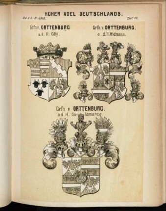 Taf. 59. Grfn. v. Orttenburg a. d. H. Cilly. - Grfn. v. Orttenburg. a. d. H. Widmann. - Grfn. v. Orttenburg. a. d. H. Salamanca.