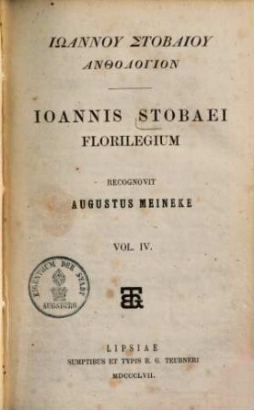 Ioannis Stobaei Florilegium, 4