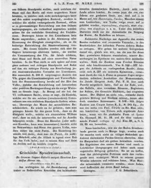 Ahrens, H. L.: De graecae linguae dialectis. Liber Secundus. De Dialecto Dorica. Göttingen: Vandenhoek & Ruprecht 1843 (Beschluss von Nr. 66)