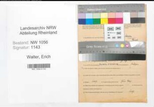 Entnazifizierung Erich Walter , geb. 14.11.1909 ()