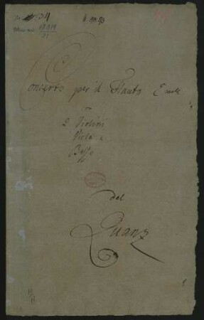 Konzerte; fl, strings, bc; e-Moll; QV 5: 120; GroF 813