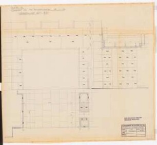 Reichsluftfahrtministerium, Berlin: Durchfahrt V2 (Straßenseite): Ansicht, Schnitt, Grundriss 1:20
