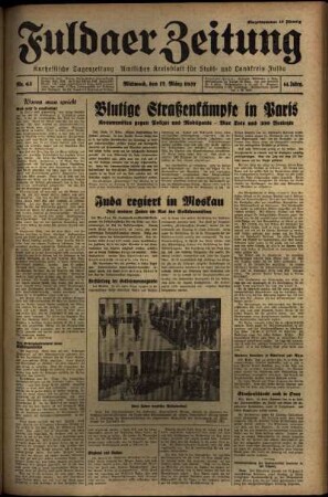 Ausgabe vom Mittwoch, den 17. März 1937.