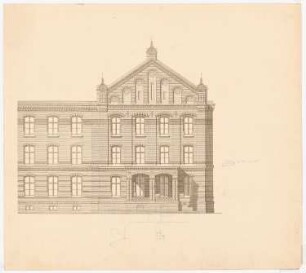 Königliches Pädagogium und Waisenhaus, Züllichau: Aufriss Seitengiebel
