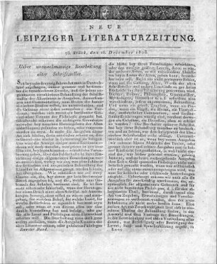 [Abhandlung:] Ueber unzweckmässige Bearbeitung alter Schriftsteller.