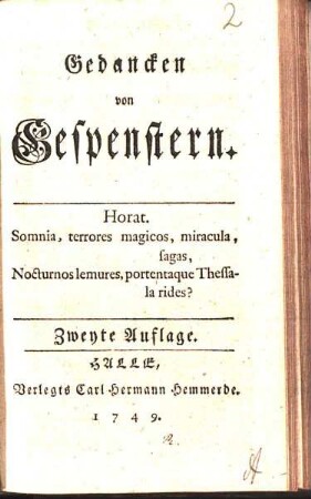 Gedancken von Gespenstern
