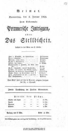 Pommersche Intriguen, oder: Das Stelldichein
