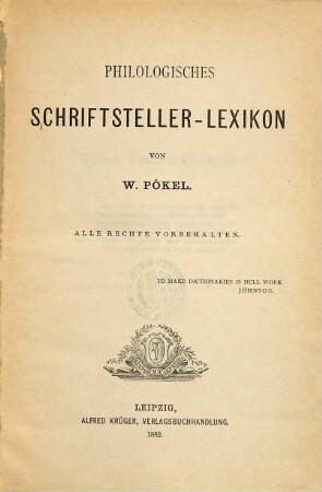 Philologisches Schriftstellerlexikon