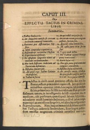 Caput III. De Effectu Tactus In Criminalibus.