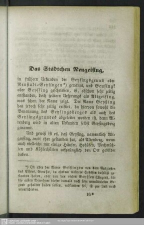 Das Städtchen Neugeising