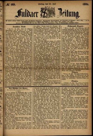 Ausgabe vom Freitag, den 25. Juli 1884.