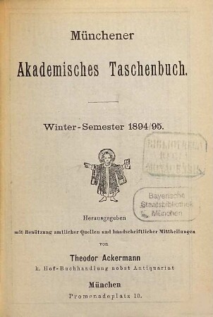Münchener akademisches Taschenbuch. 1894/95