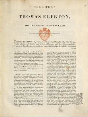 The Life of Thomas Egerton Lord Chancellor of England