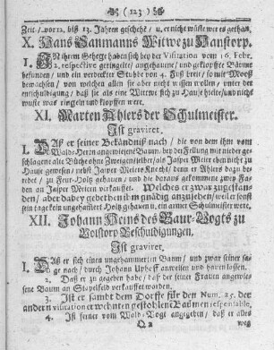 XII. Johann Heins des Baur-Vogts zu Volstorp Beschuldigungen.