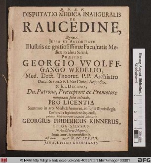 Disputatio Medica Inauguralis De Raucedine
