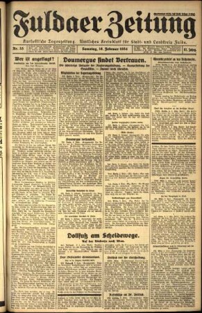 Ausgabe vom Samstag, den 10. Februar 1934.