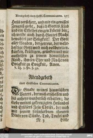 Abendgebeth eines christlichen Communicanten.