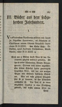 383-488, III. Bücher aus dem sechzehenden Jahrhundert