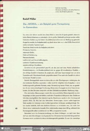 Die Werra - ein Beispiel guter Formgebung im Kamerabau