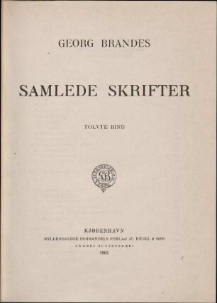 Tolvte Bind: Samlede skrifter