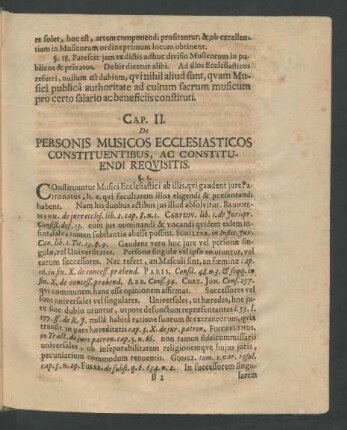 Cap. II. De Personis Musicos Ecclesiasticos Constituentibus ...