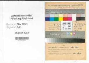 Entnazifizierung Carl Mueller , geb. 27.01.1886 ()