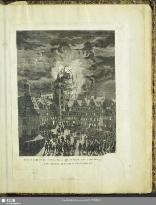 Der durch einen Blitzschlag am 29 April 1669 zerstörte Turm der ehemaligen alten Kreuzkirche