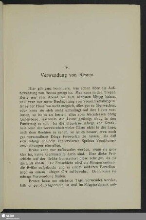 V. Verwendung von Resten