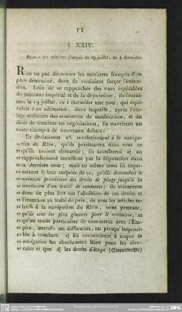 §. XXIV. Réponse des ministres français du 19 juillet, ou 1 thermidor