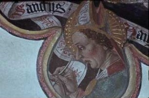 Vierpaß mit den Kirchenvätern Gregorius und Augustinus